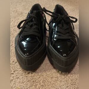 PUMA X FENTY BLACK PATENT LEATHER CREEPER PLATFORM SOLE SNEAKERS RIHANNA 6-6.5
